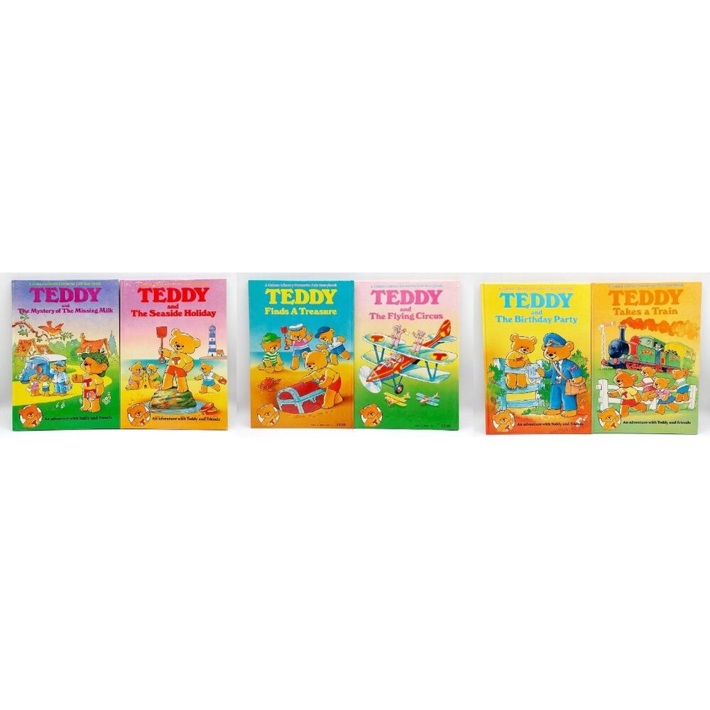 Lot of 6 An Adventure with TEDDY and FRIENDS Hardcover Books Vintage 80s